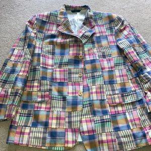 Brooks Bros plaid blazer jacket size 46